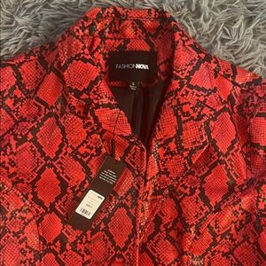 NWT FASHION NOVA Red Coat